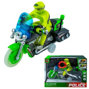 Motocicleta Politie, cu lumina si muzica, 26×13.5×7.7 cm