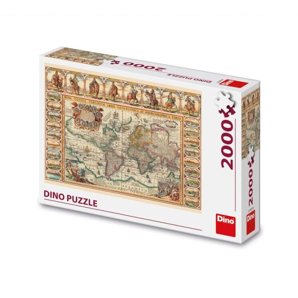 Puzzle 2000 piese, Harta istorica a lumii – DINO TOYS