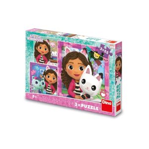 Puzzle 3×55 piese, Gabby si prietenii – DINO TOYS