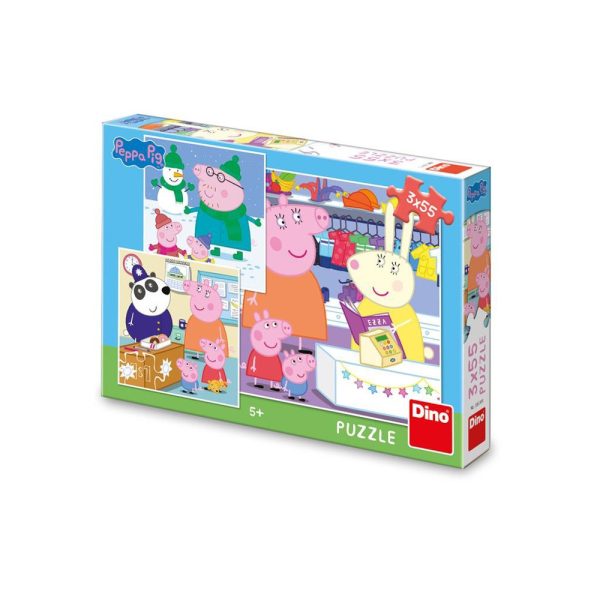 Puzzle 3×55 piese, Peppa Pig – DINO TOYS