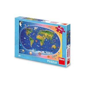 Puzzle 300 piese, Harta lumii – DINO TOYS