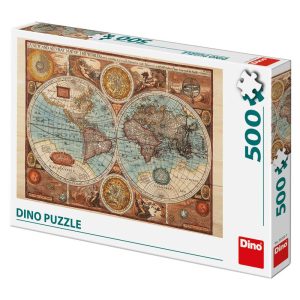 Puzzle 500 piese, Harta lumii – DINO TOYS
