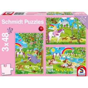 Puzzle Schmidt, Printese in curtea regala, 3×48 piese