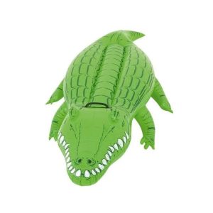 Saltea gonflabila pentru apa model crocodil, Bestway, vinil rezistent, maner, 168×89 cm, verde