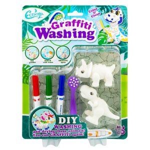 Set creativ, Animalute care pot fi desenate si spalate, 2 buc/set