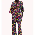 Set pijama dama bumbac si halat - APPLE