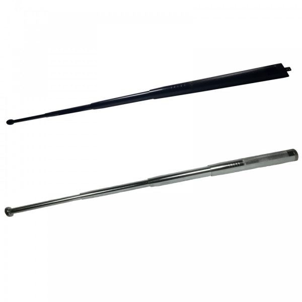 Set 2 bastoane telescopice, argintiu-negru, 4 sectiuni, 65 cm