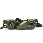 Set 2 fluiere 3 in 1 IdeallStore® cu busola si termometru , 6 cm , verde