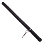Tonfa autoaparare IdeallStore®, Police Force, cauciuc, 50 cm, negru, agatatoare inclusa