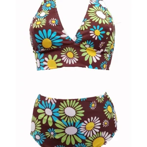 Costum de baie dama din doua piese, imprimeu floral - MARGARETA 04